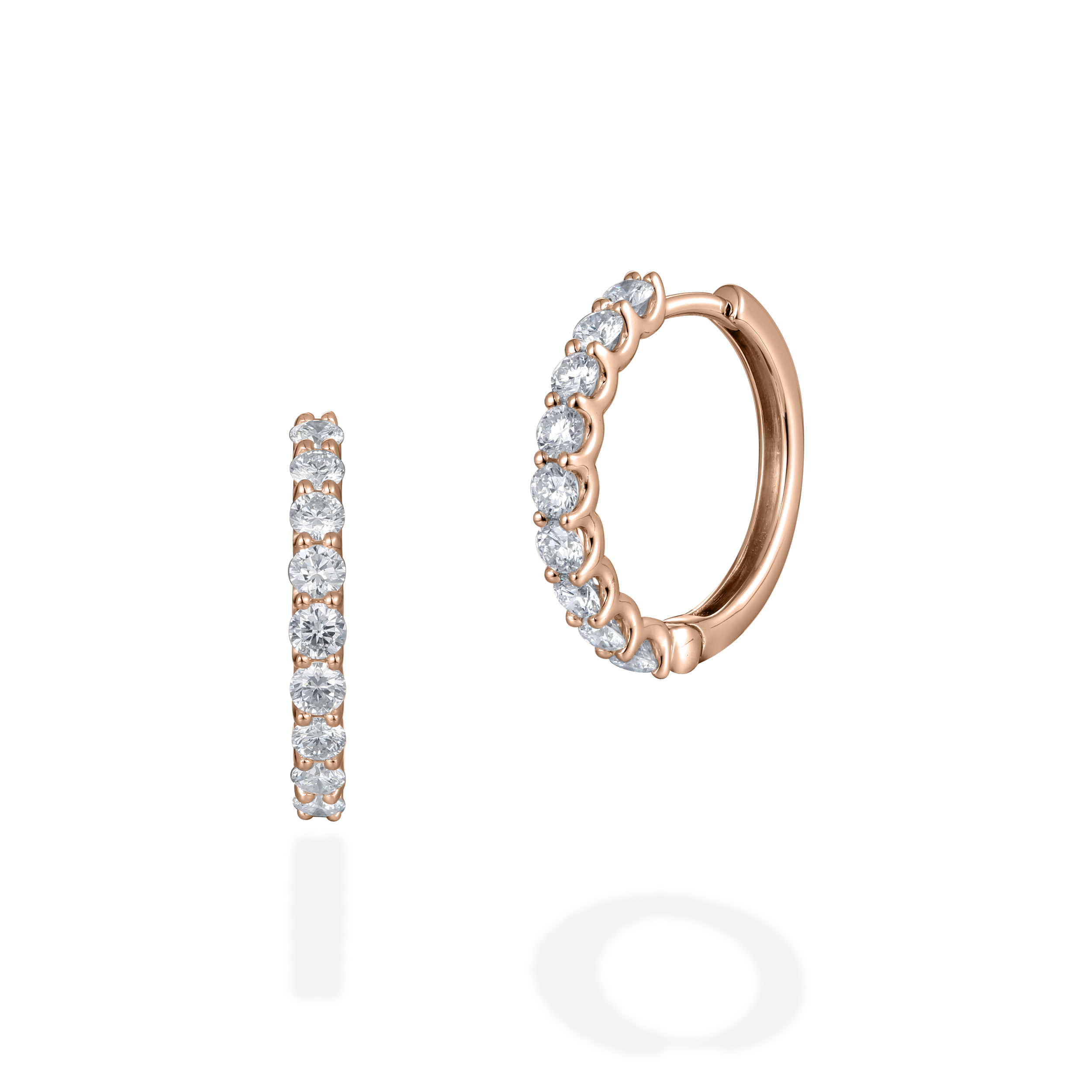 11mm unisex diamond hoop earrings